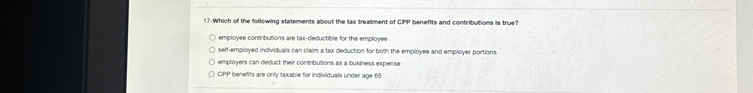 1 7 - Which of the following statements about the