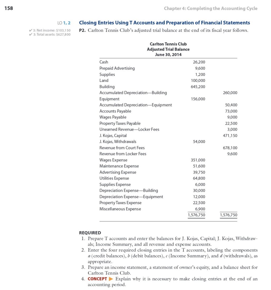 158 Chapter 4: Completing the Accounting Cycle LO