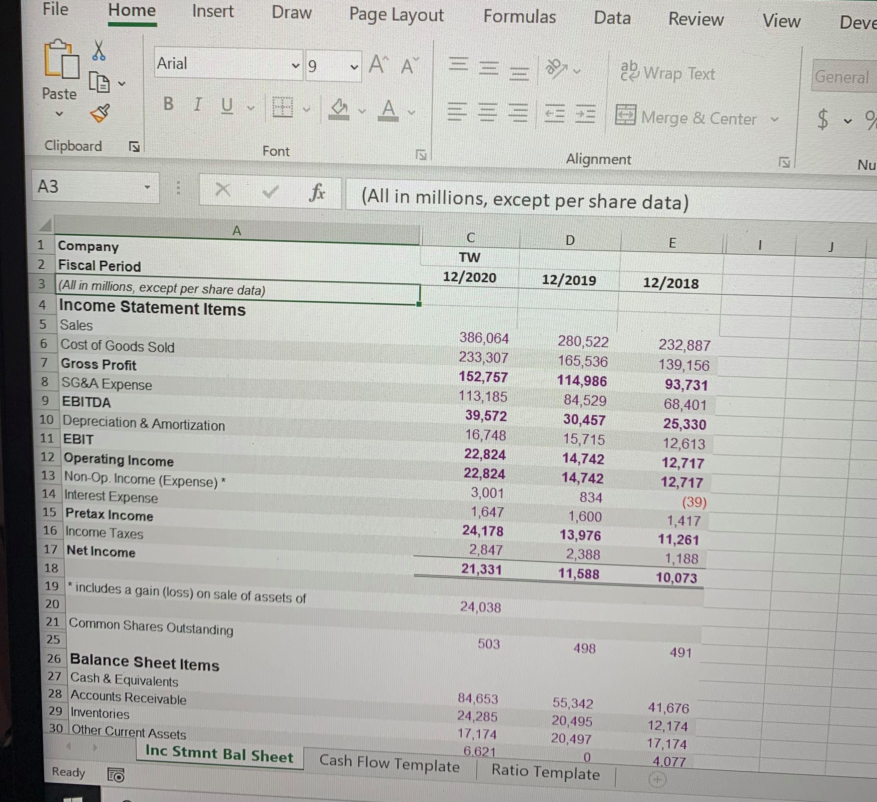View Home Insert Draw Page Layout Formulas Data