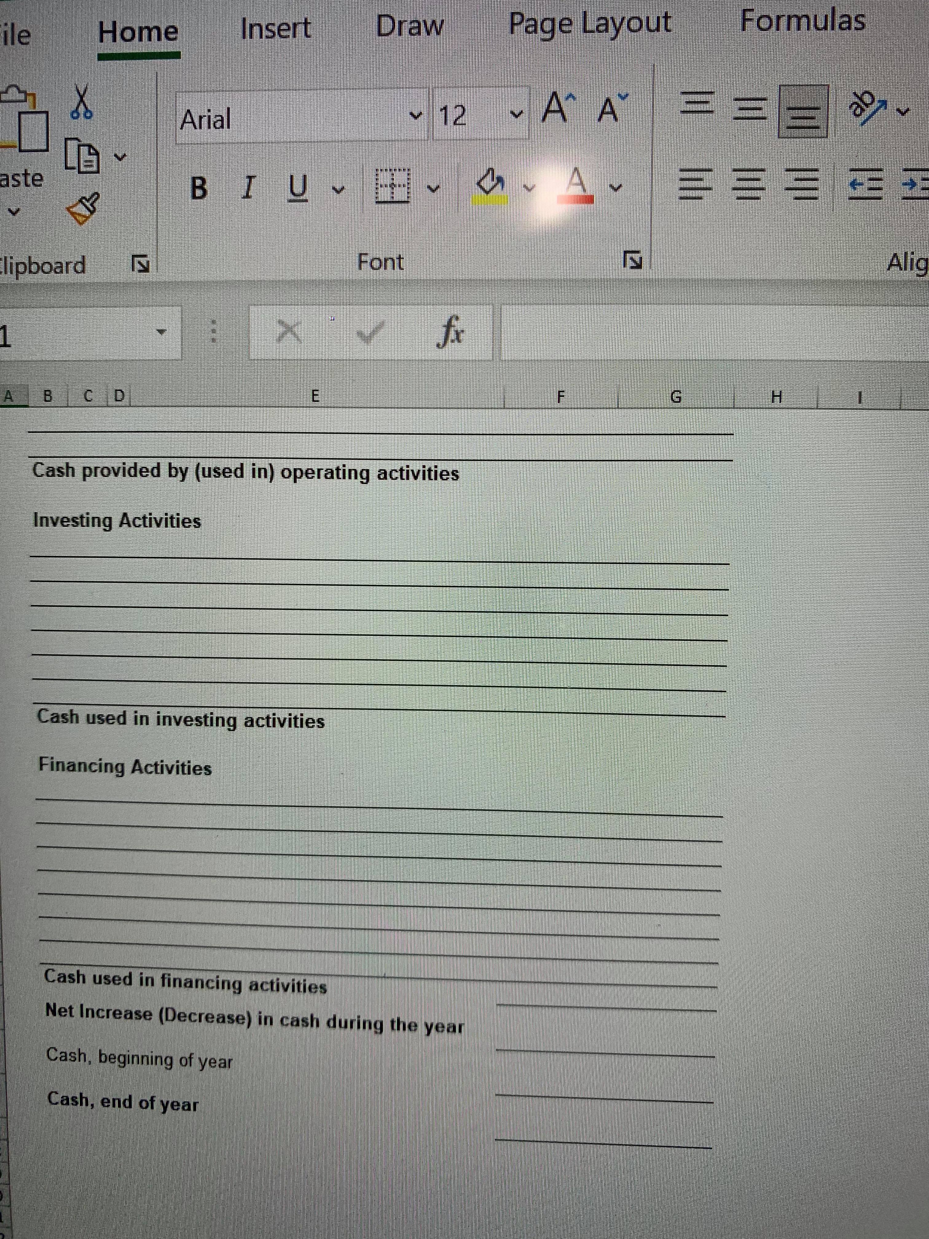 View Home Insert Draw Page Layout Formulas Data