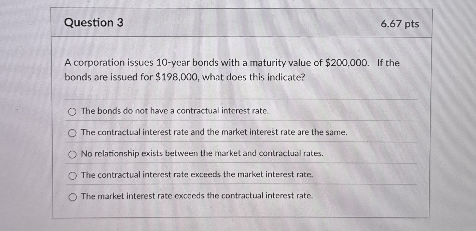 Question 3 6 . 6 7 pts A corporation issues 1 0 -