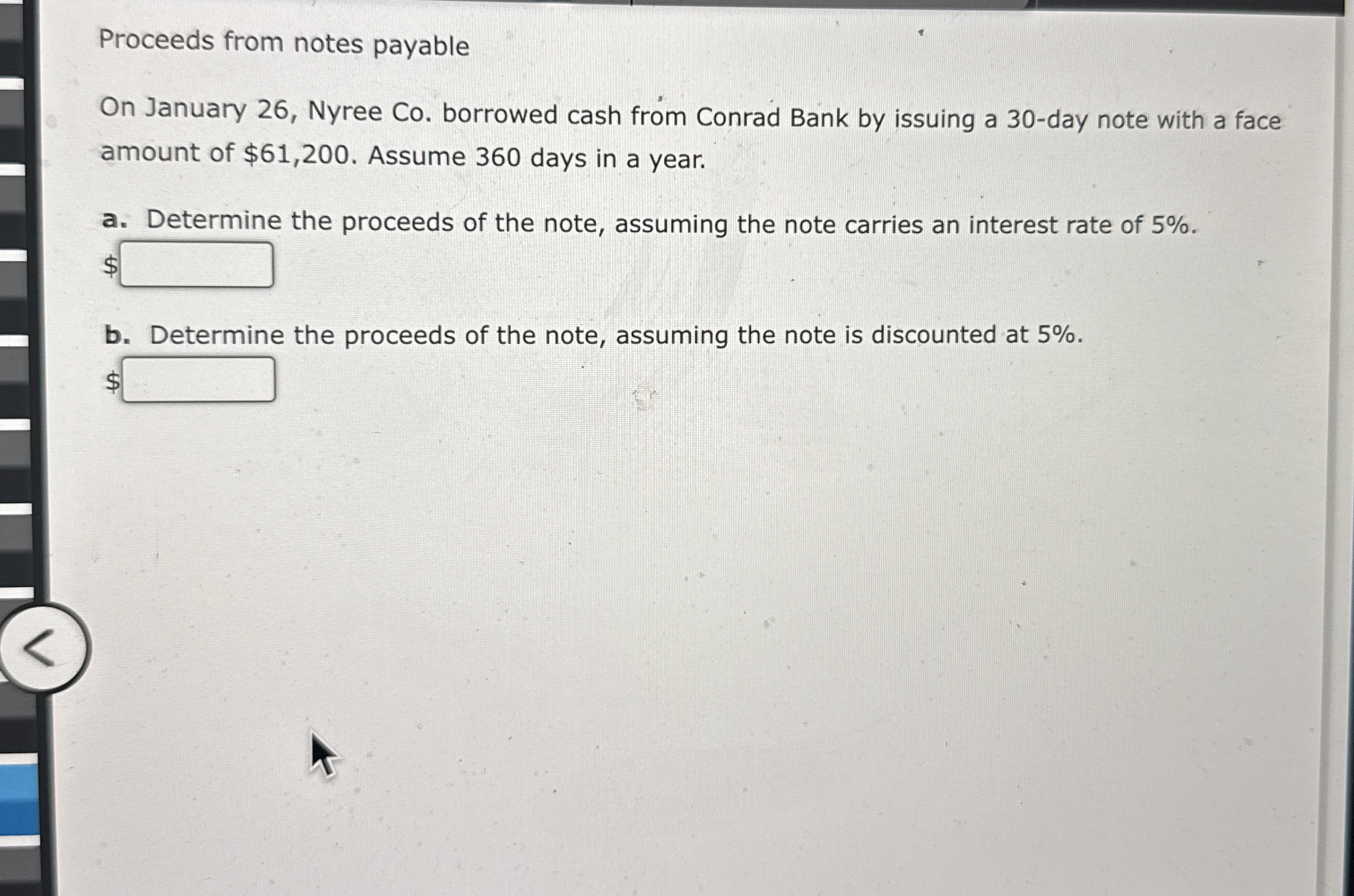 Proceeds from notes payable On January 2 6 ,