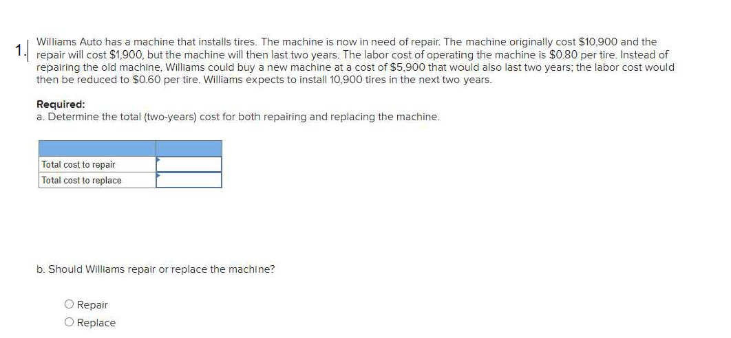 Williams Auto has a machine that installs tires.