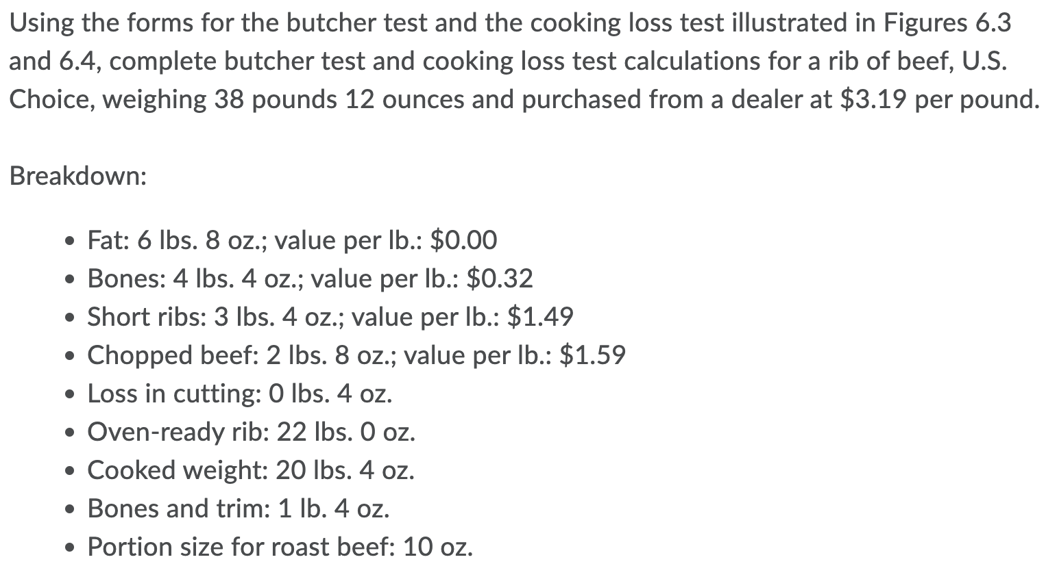 Using the forms for the butcher test and the