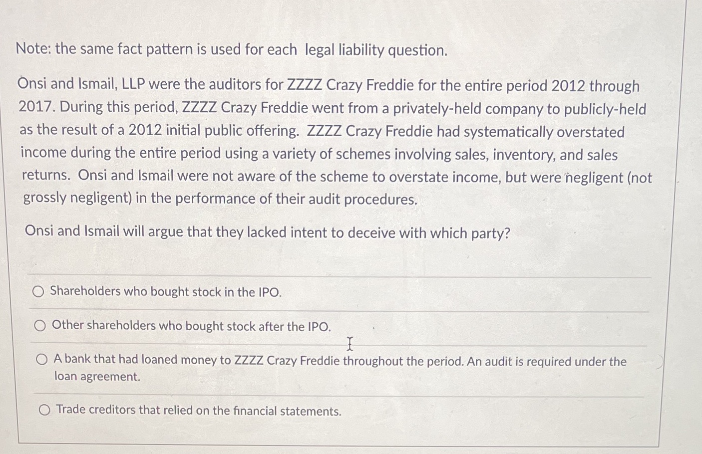 Auditing Note: the same fact pattern is used for