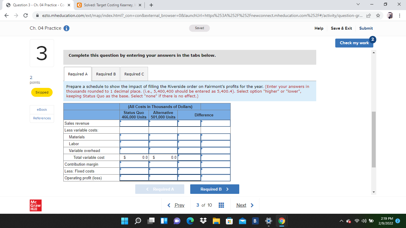 Question 3 - Ch. 04 Practice - Co X C Solved: