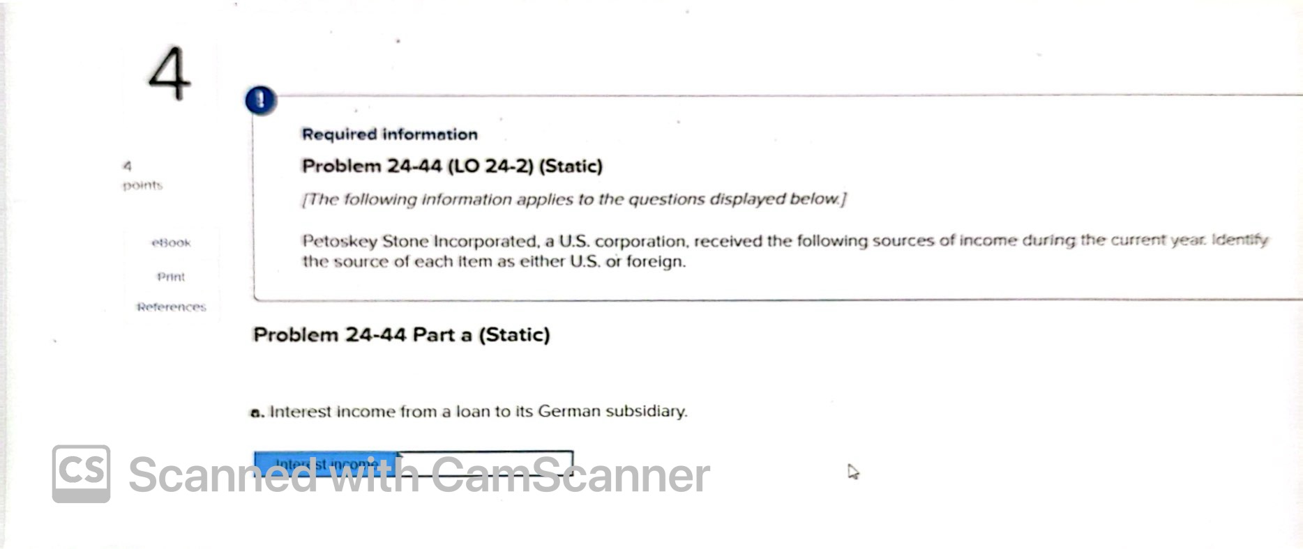 Required information Problem 2 4 - 4 4 ( LO 2 4 -