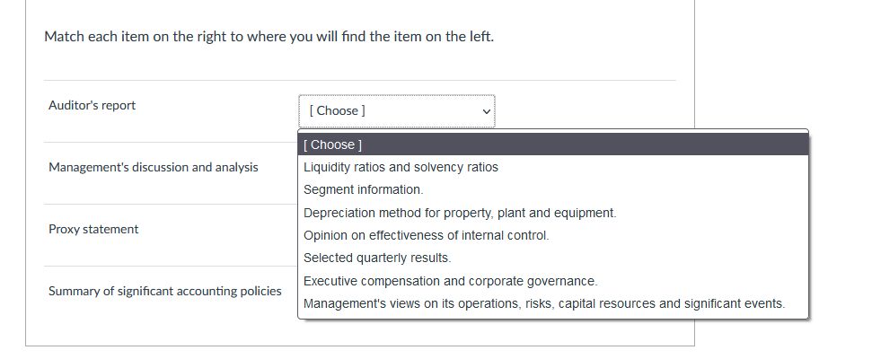 Identify all explanations for why a company's