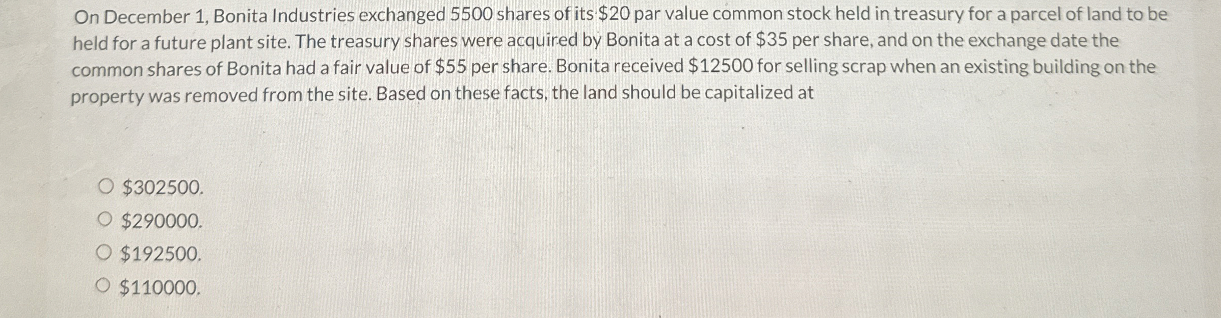 On December 1 , Bonita Industries exchanged 5 5 0