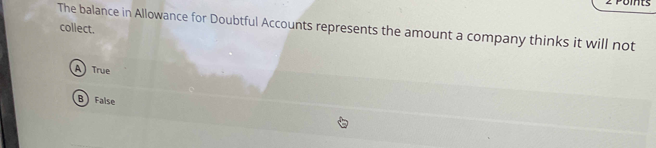 The balance in Allowance for Doubtful Accounts