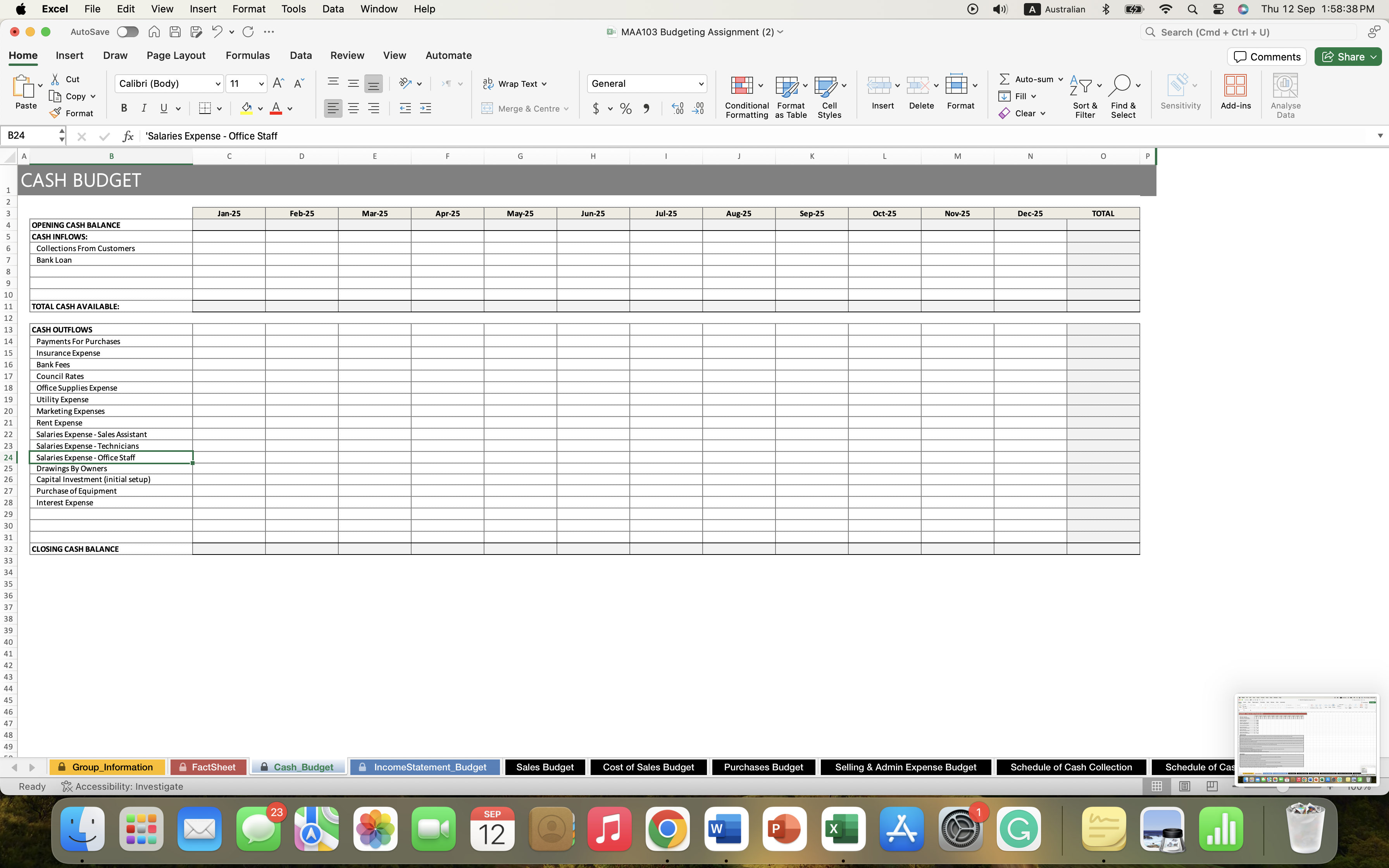 Excel File Edit View Insert Format Tools Data