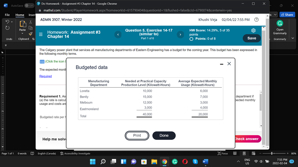 Assignments P Do Homework - Assignment #3 Chapter