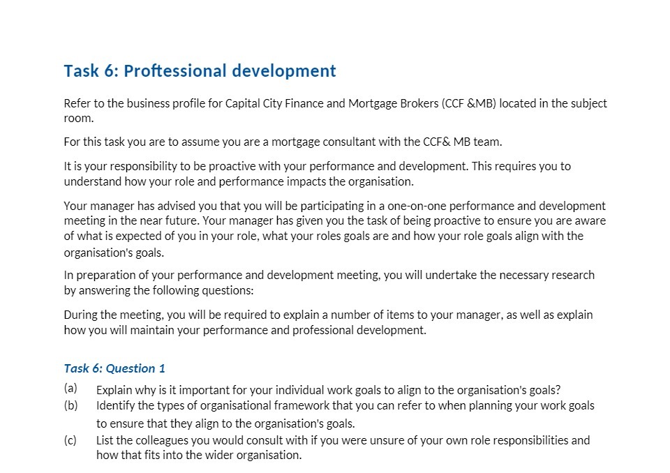 Task 6: Proftessional development Refer to the