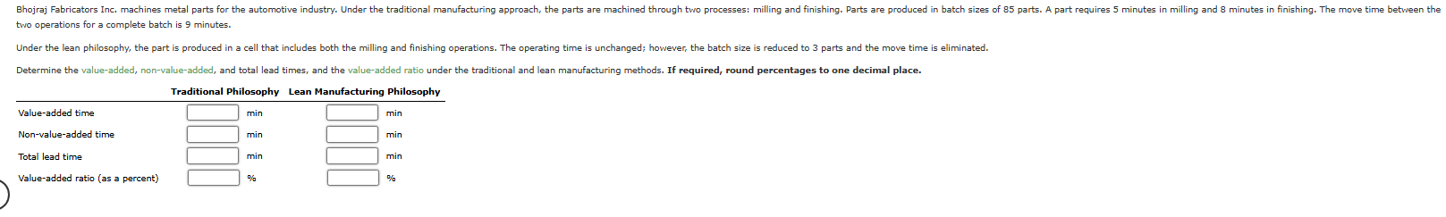 two operations for a complete batch is 9 minutes.