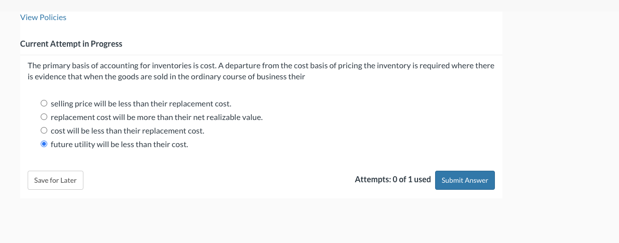 Current Attempt in Progress The primary basis of