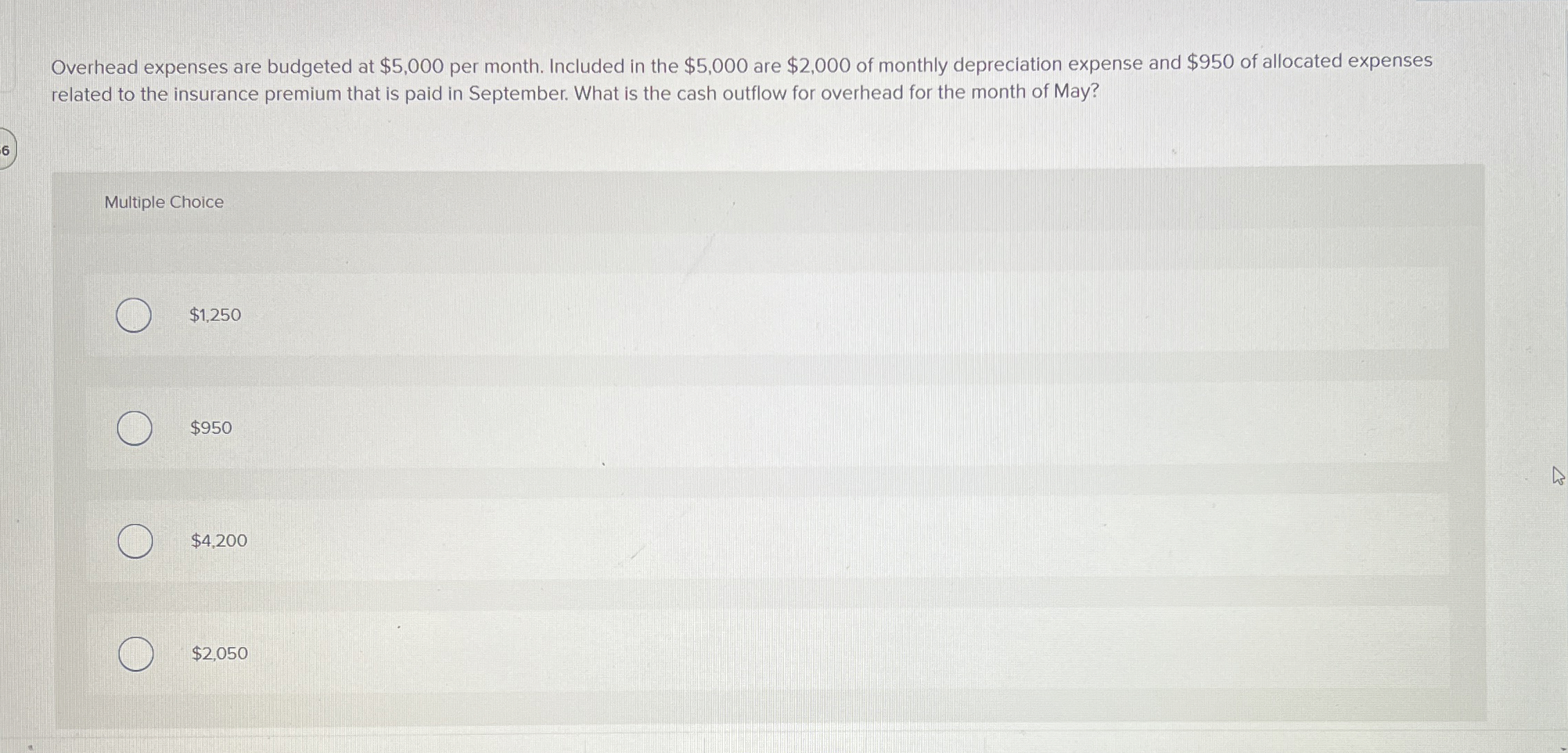 Overhead expenses are budgeted at $ 5 , 0 0 0 per