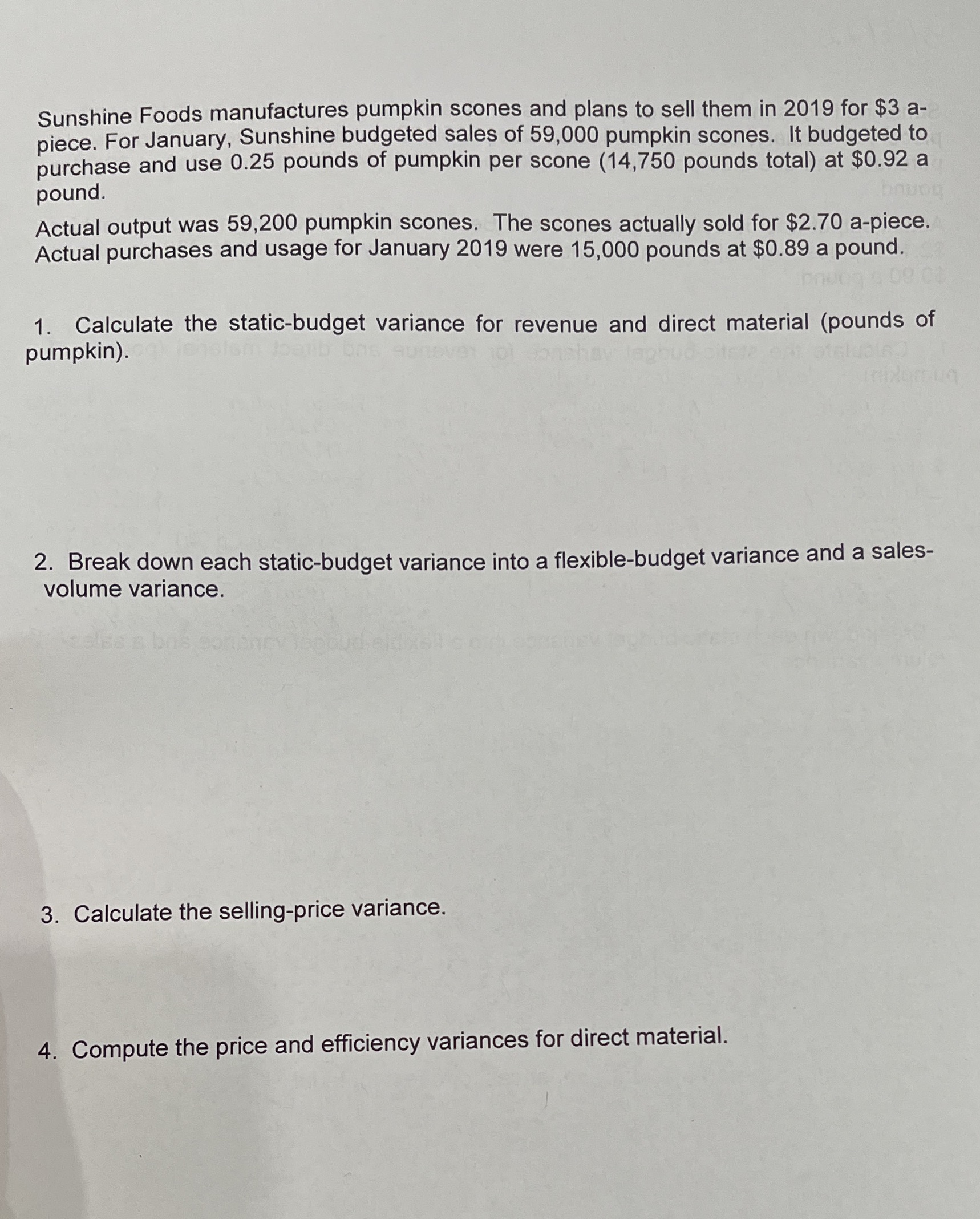 Sunshine Foods manufactures pumpkin scones and