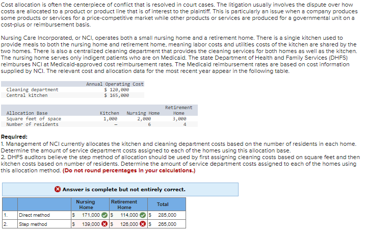 Cost allocation is often the centerpiece of