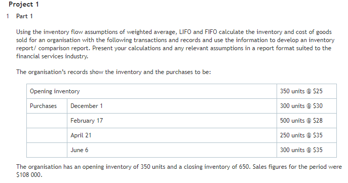 \fProject 1 1 Part 1 Using the inventory flow