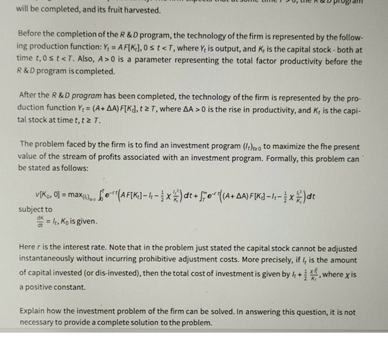 will be completed, and its fruit harvested.