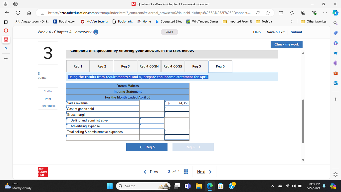 & @j m Question 3 - Week 4 - Chapter 4 Homework -