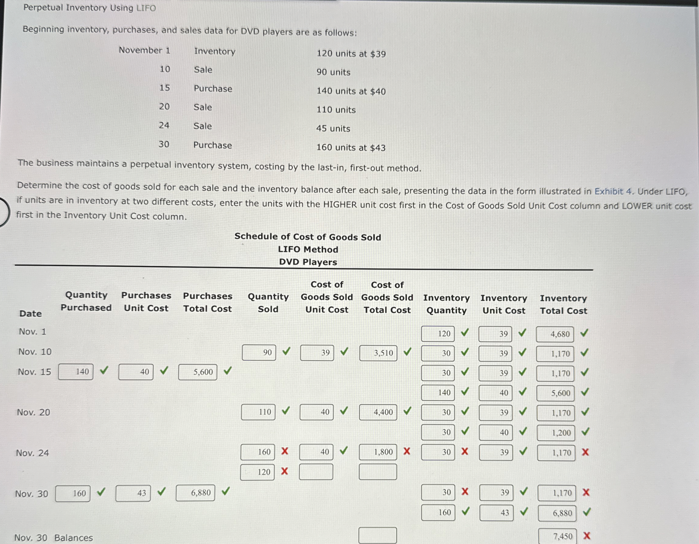 Perpetual Inventory Using LIFO Beginning