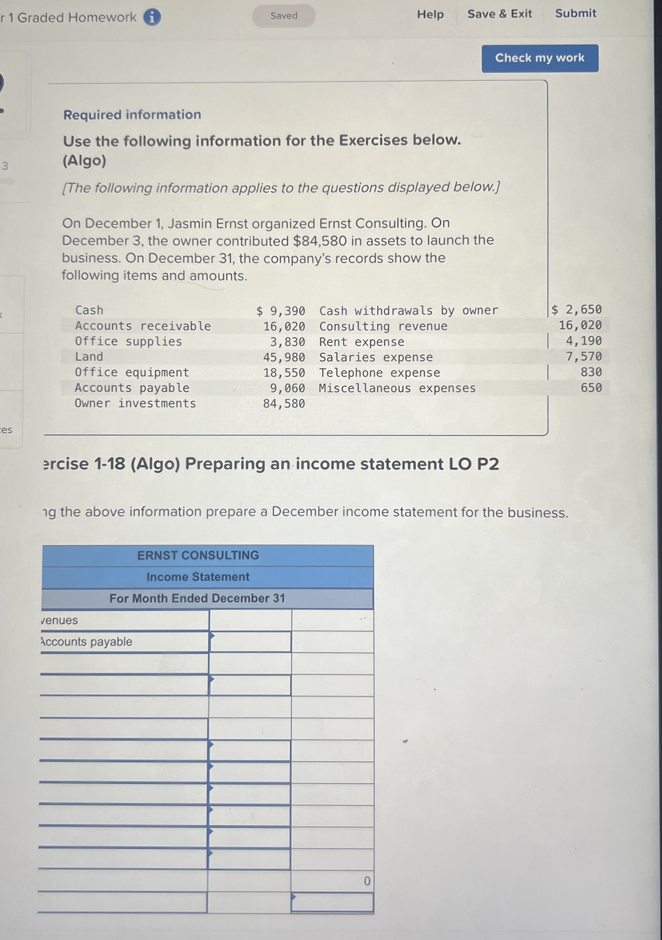 r 1 Graded Homework Help Save & Exit Submit