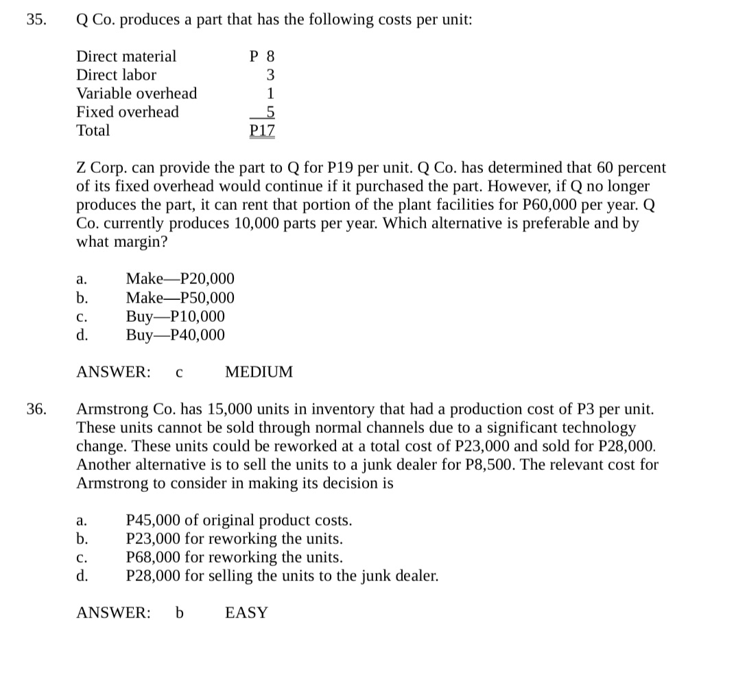 pls answer with explanation and computation 35.