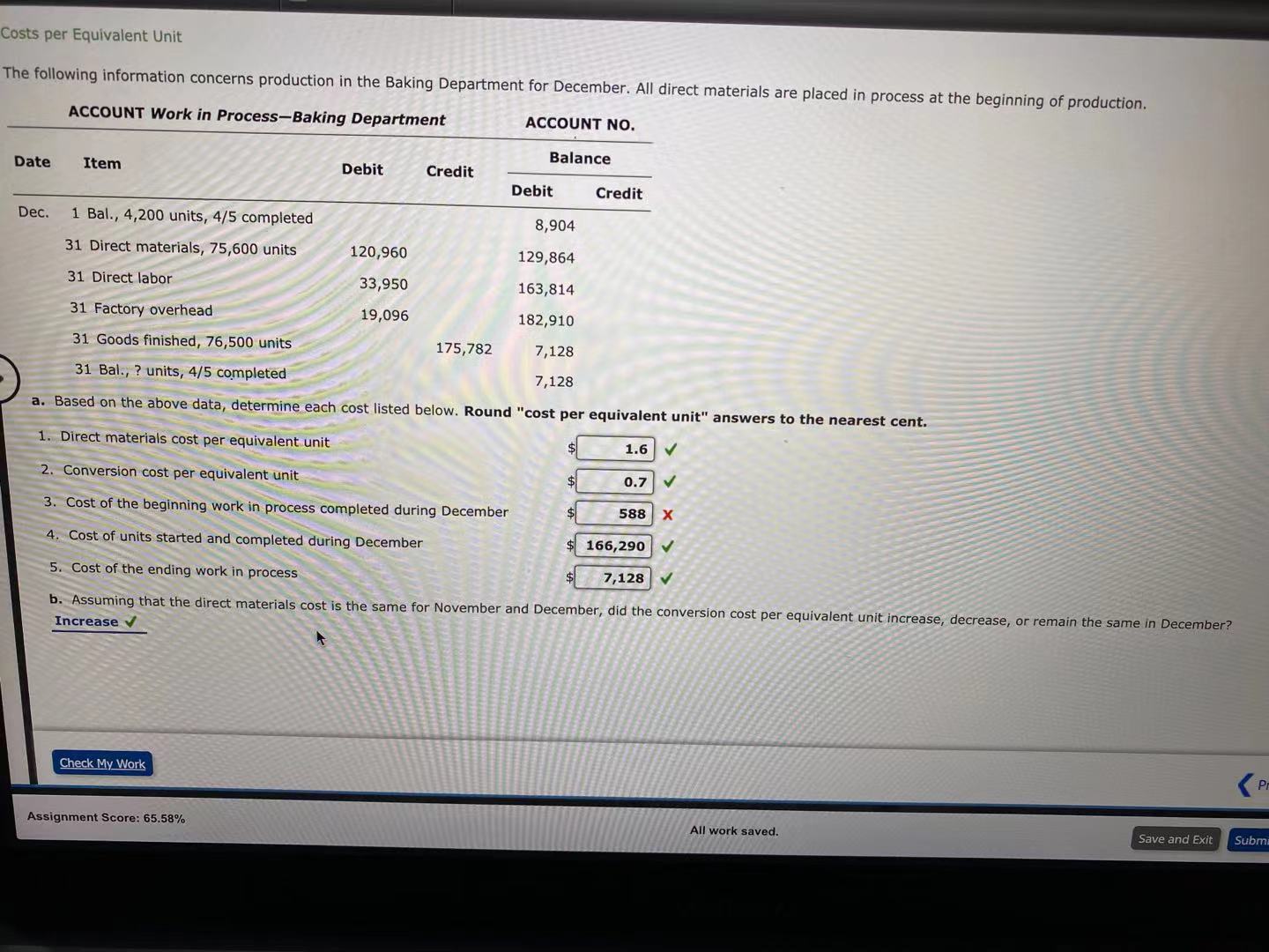 Costs per Equivalent Unit The following