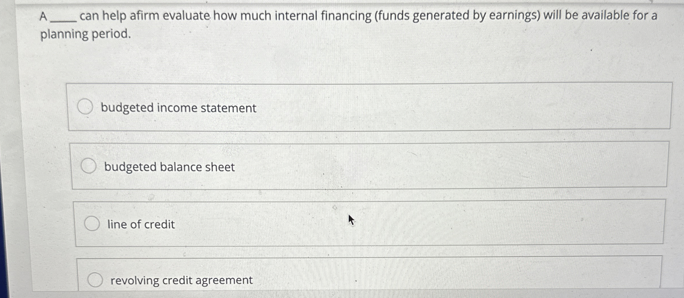 A can help afirm evaluate how much internal