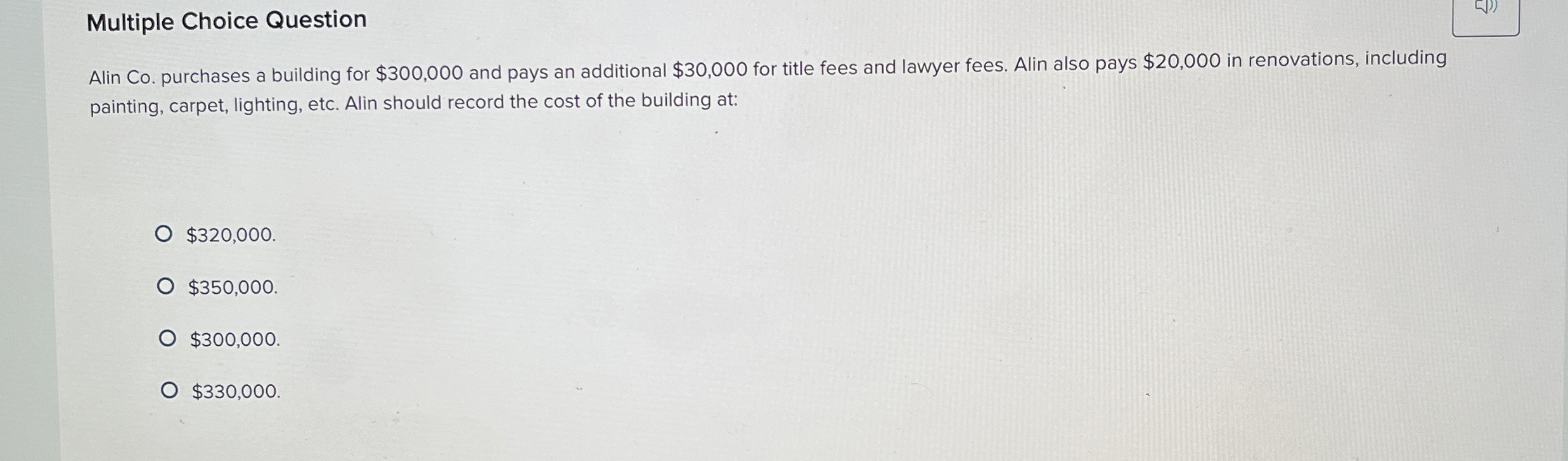 Multiple Choice Question Alin Co . purchases a