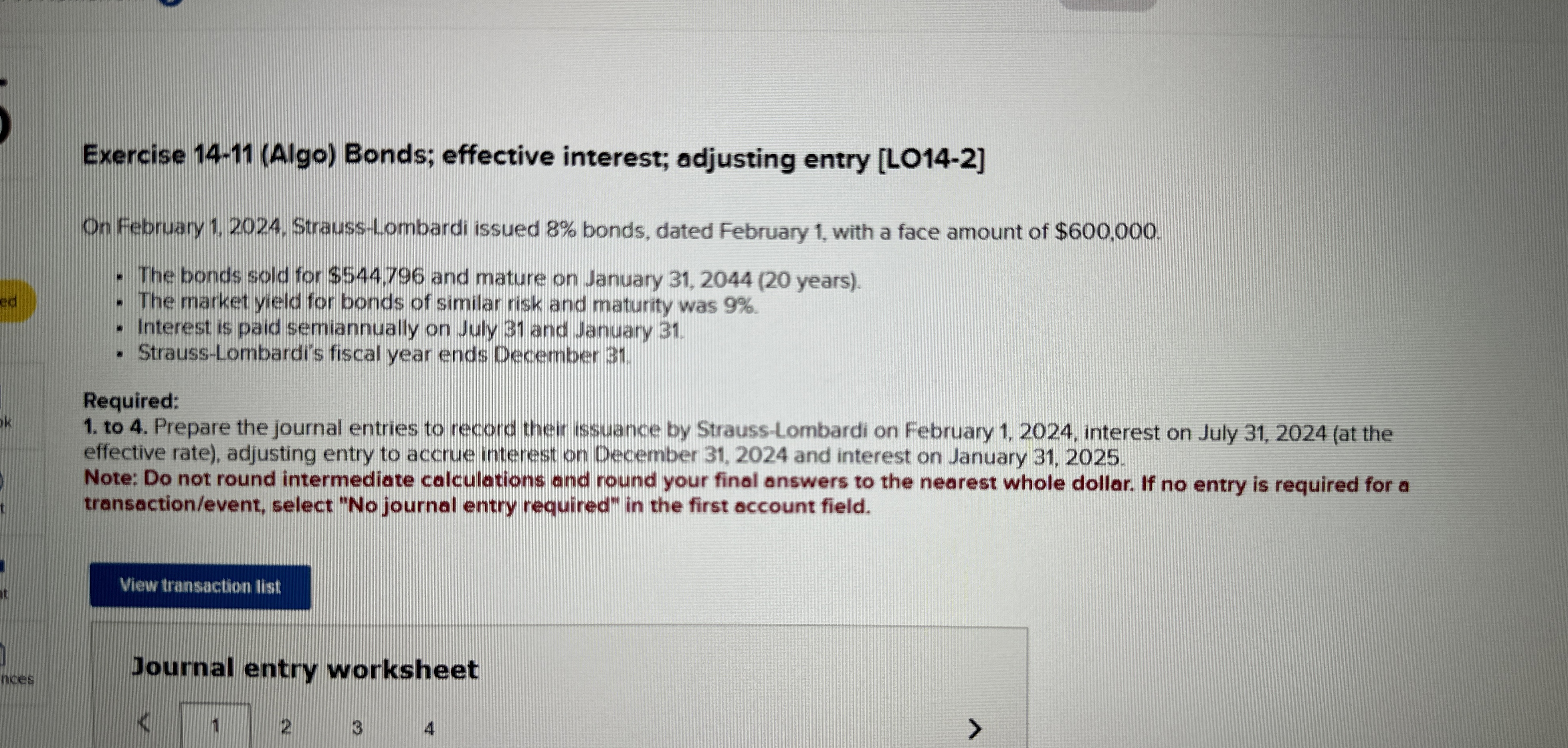 Exercise 1 4 - 1 1 ( Algo ) Bonds; effective