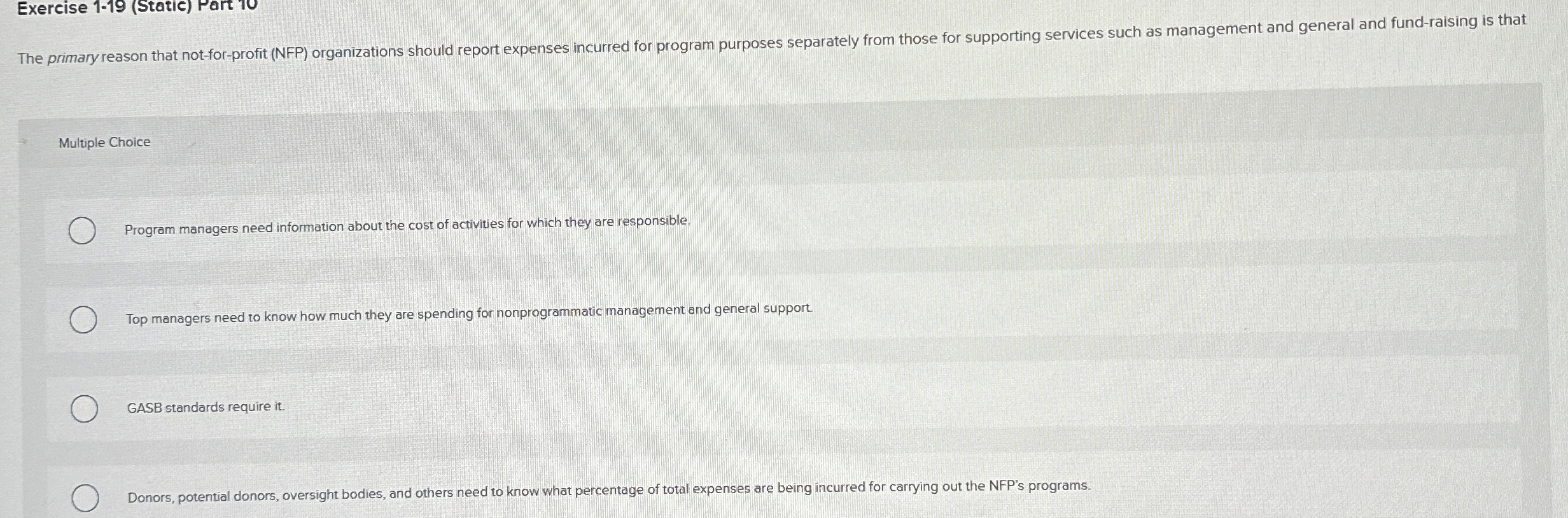 Exercise 1 - 1 9 ( Static ) Part 1 0 he primary