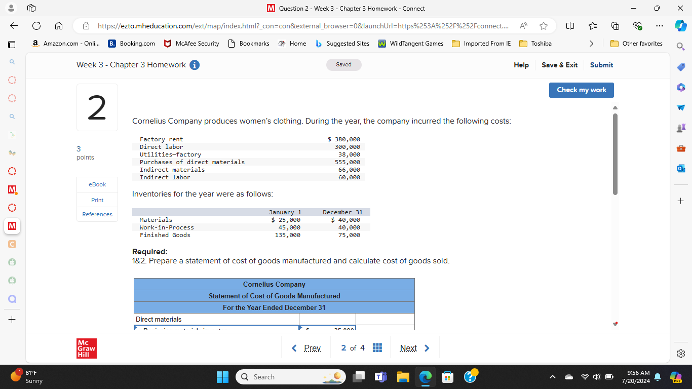 M Question 2 - Week 3 - Chapter 3 Homework -