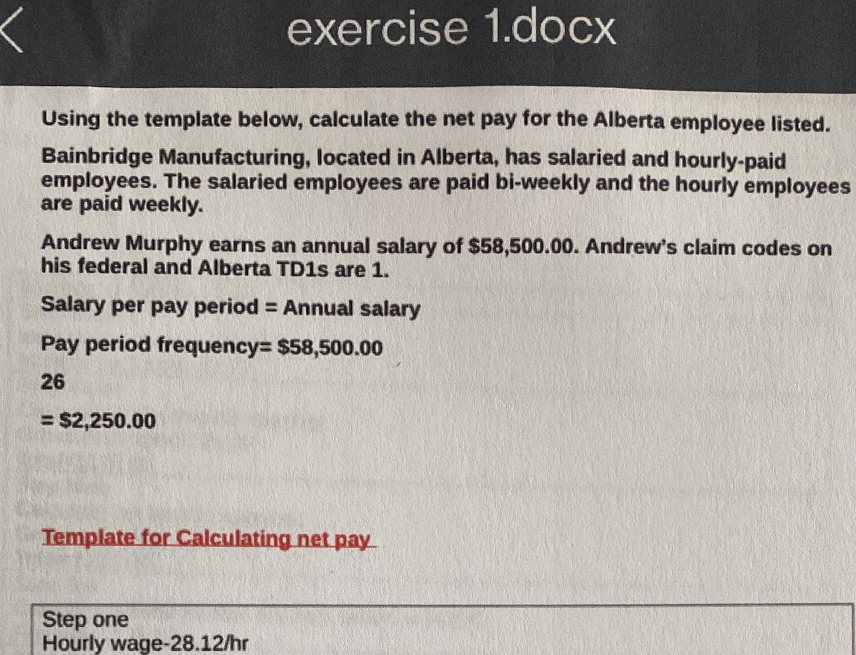 exercise 1.docx Using the template below,