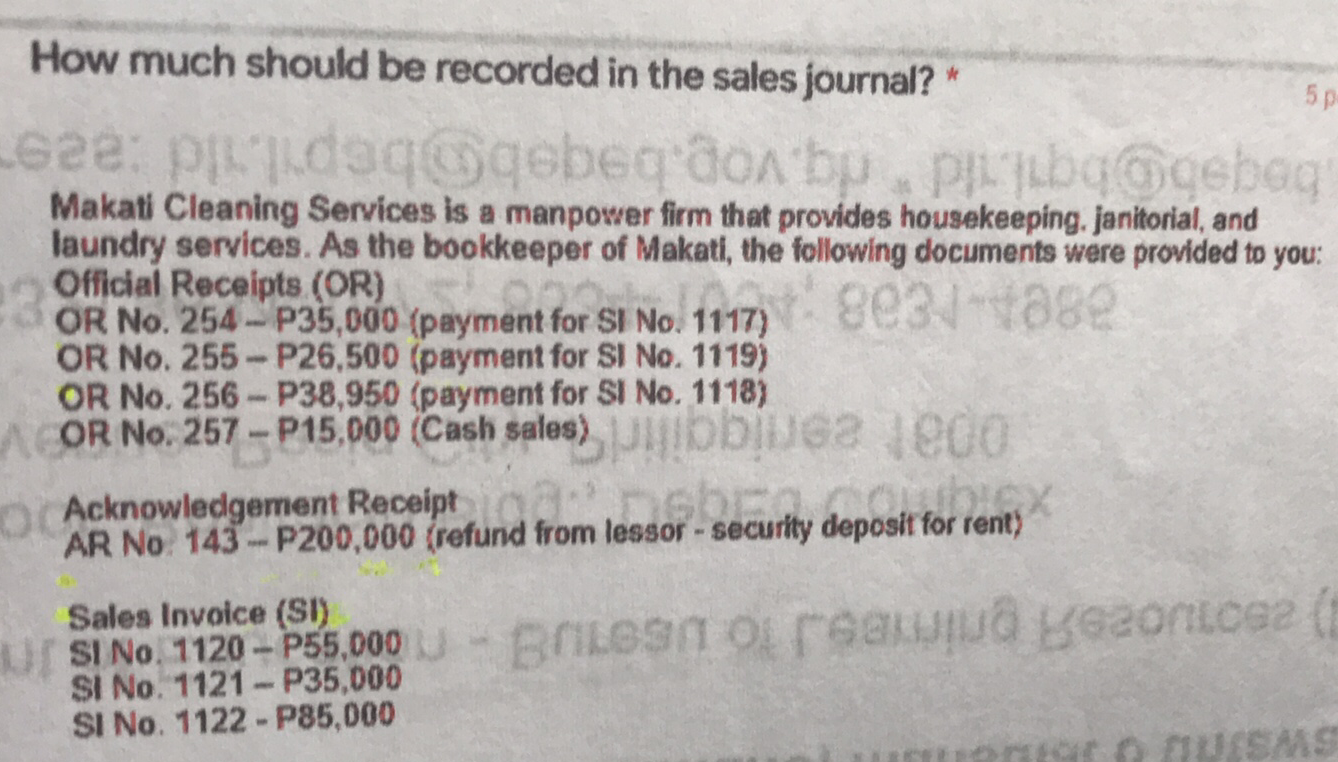 H e l p m e please How much should be recorded in