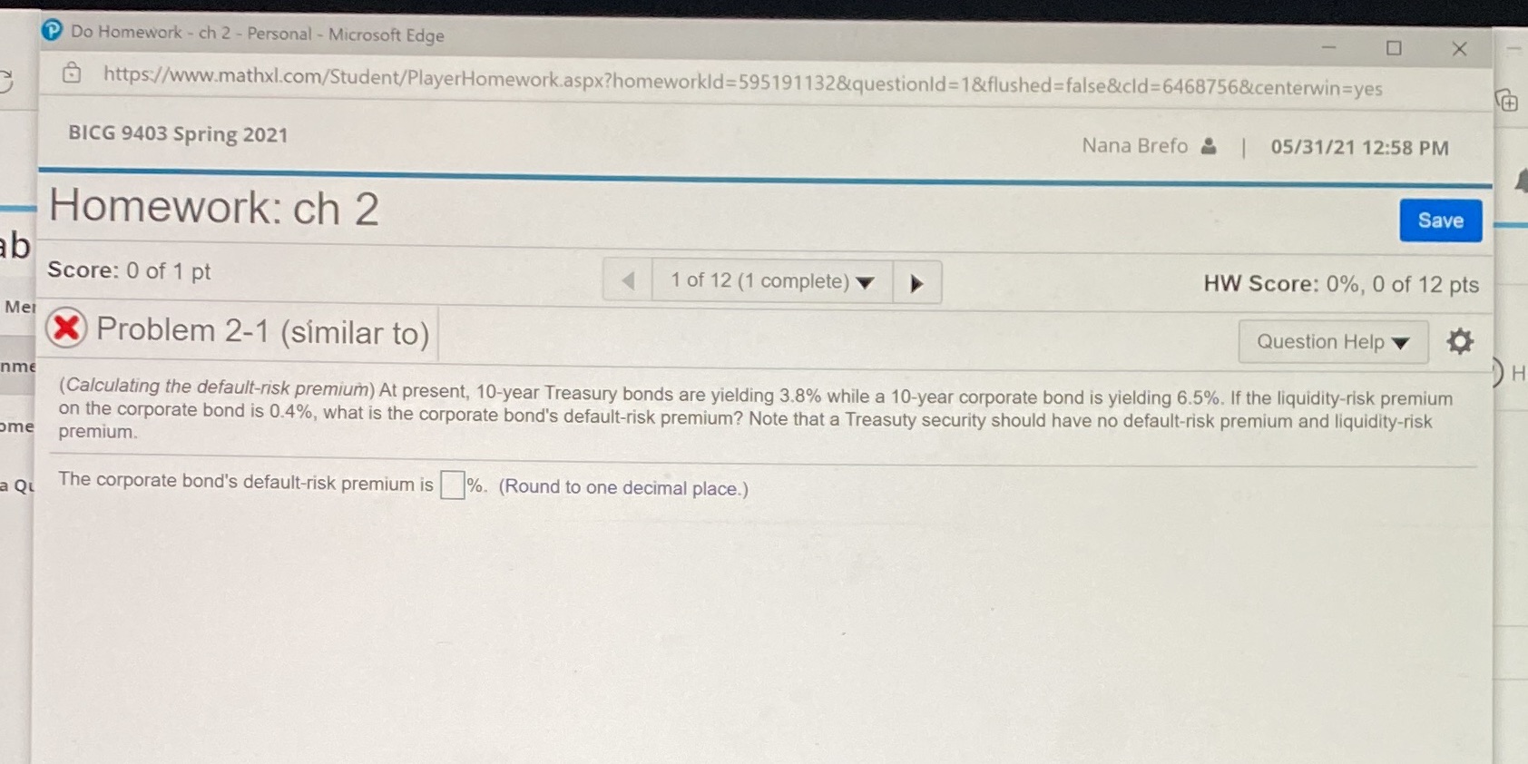 Do Homework - ch 2 - Personal - Microsoft Edge X