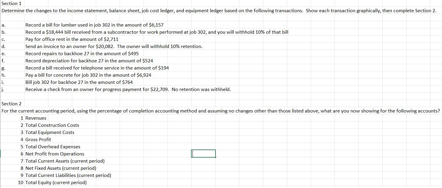 Section 1 Determine the changes to the income