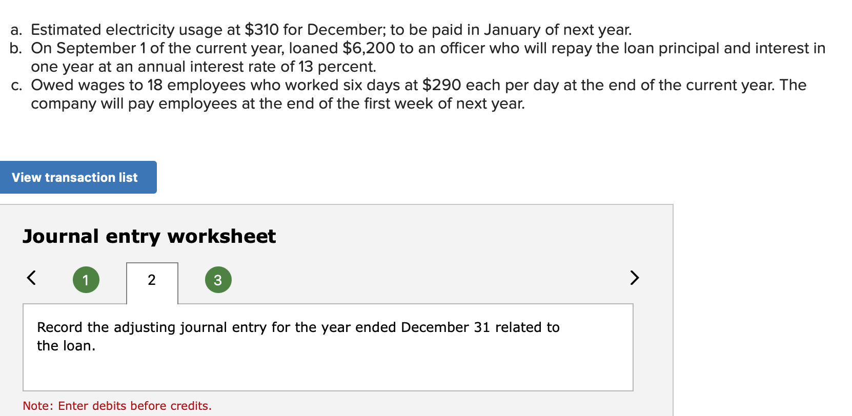 Estimated electricity usage at $310 for December;
