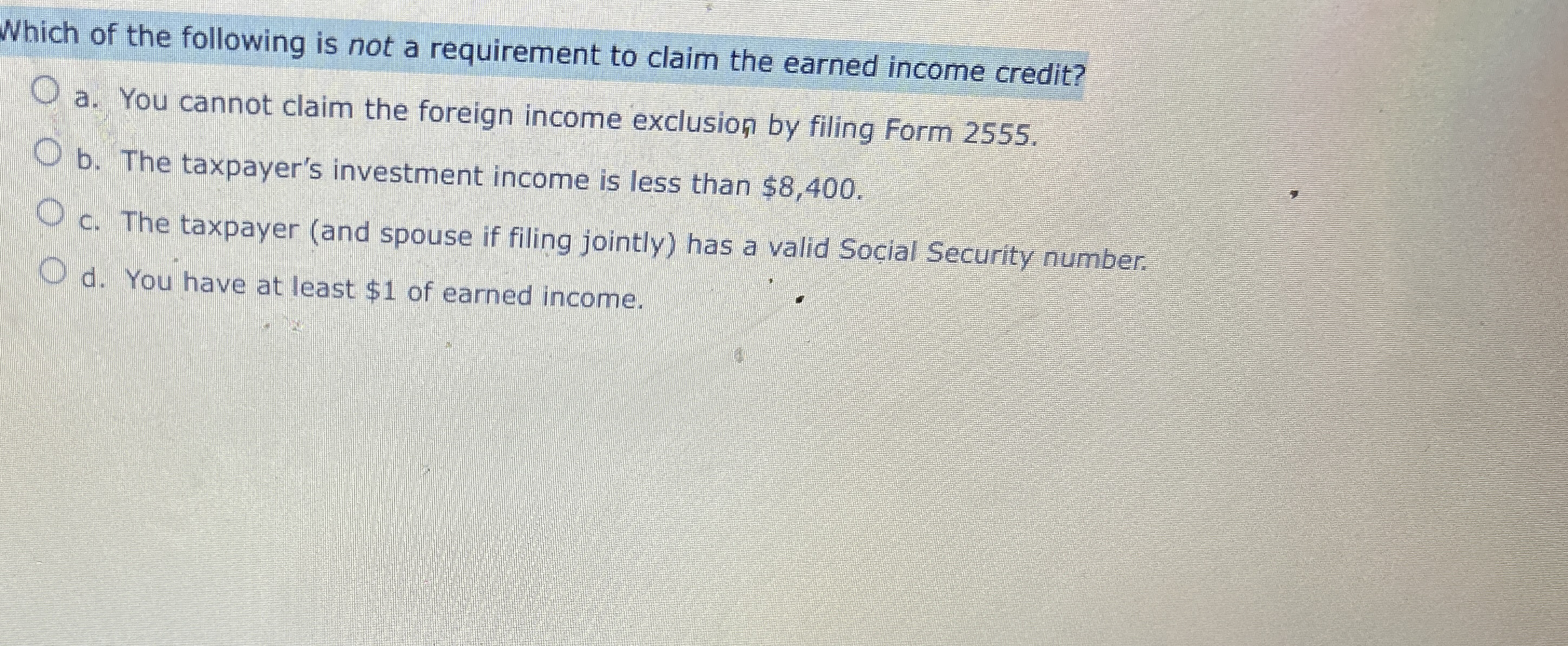 Which of the following is not a requirement to