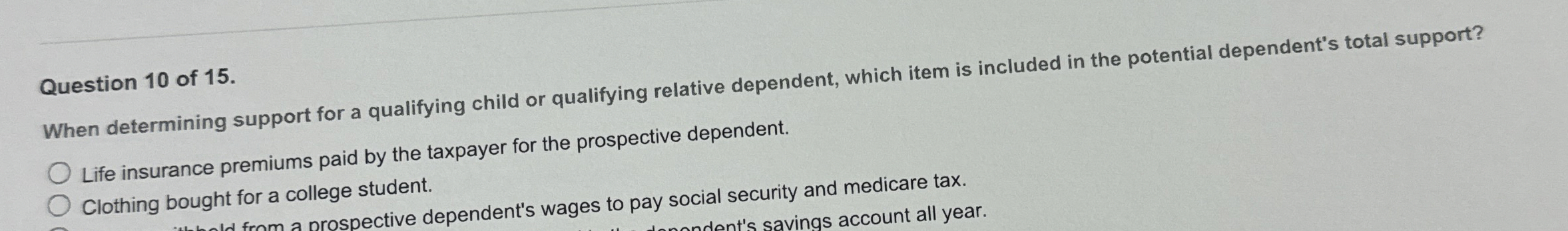 When determining support for a qualifying child