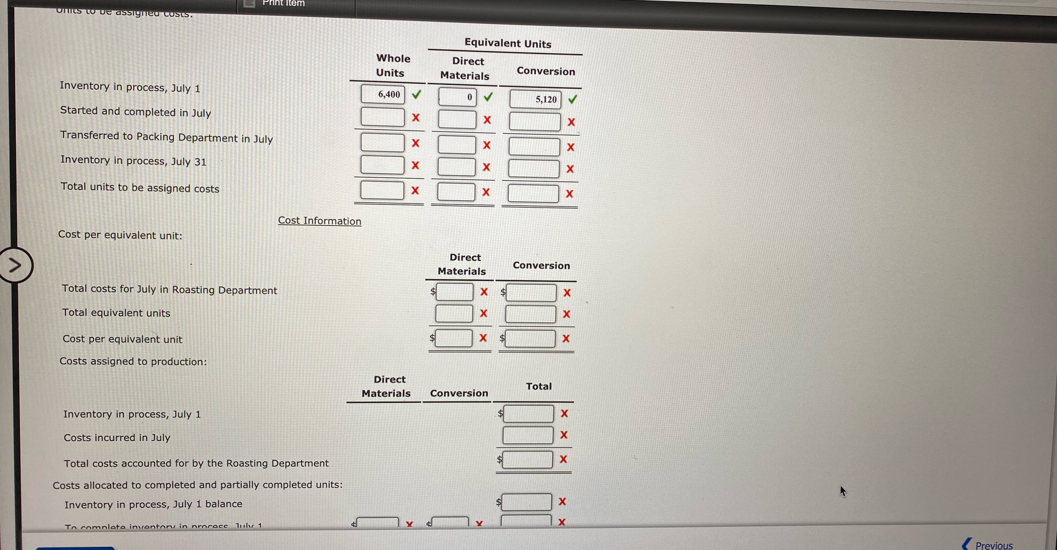 Print Item Cost of Production Report Hana Coffee
