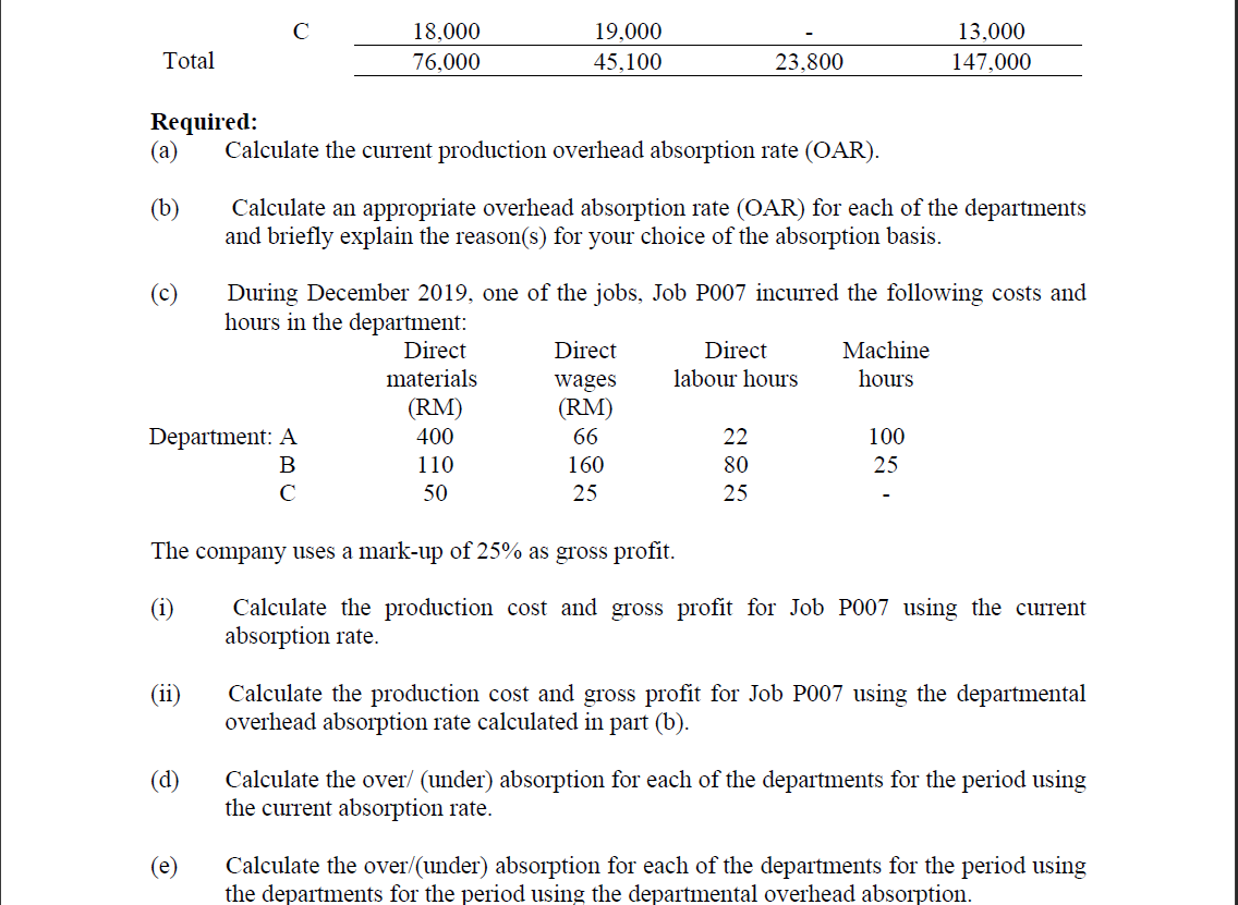 TUTORIAL 5: JOB AND Batch COSTING Student will be