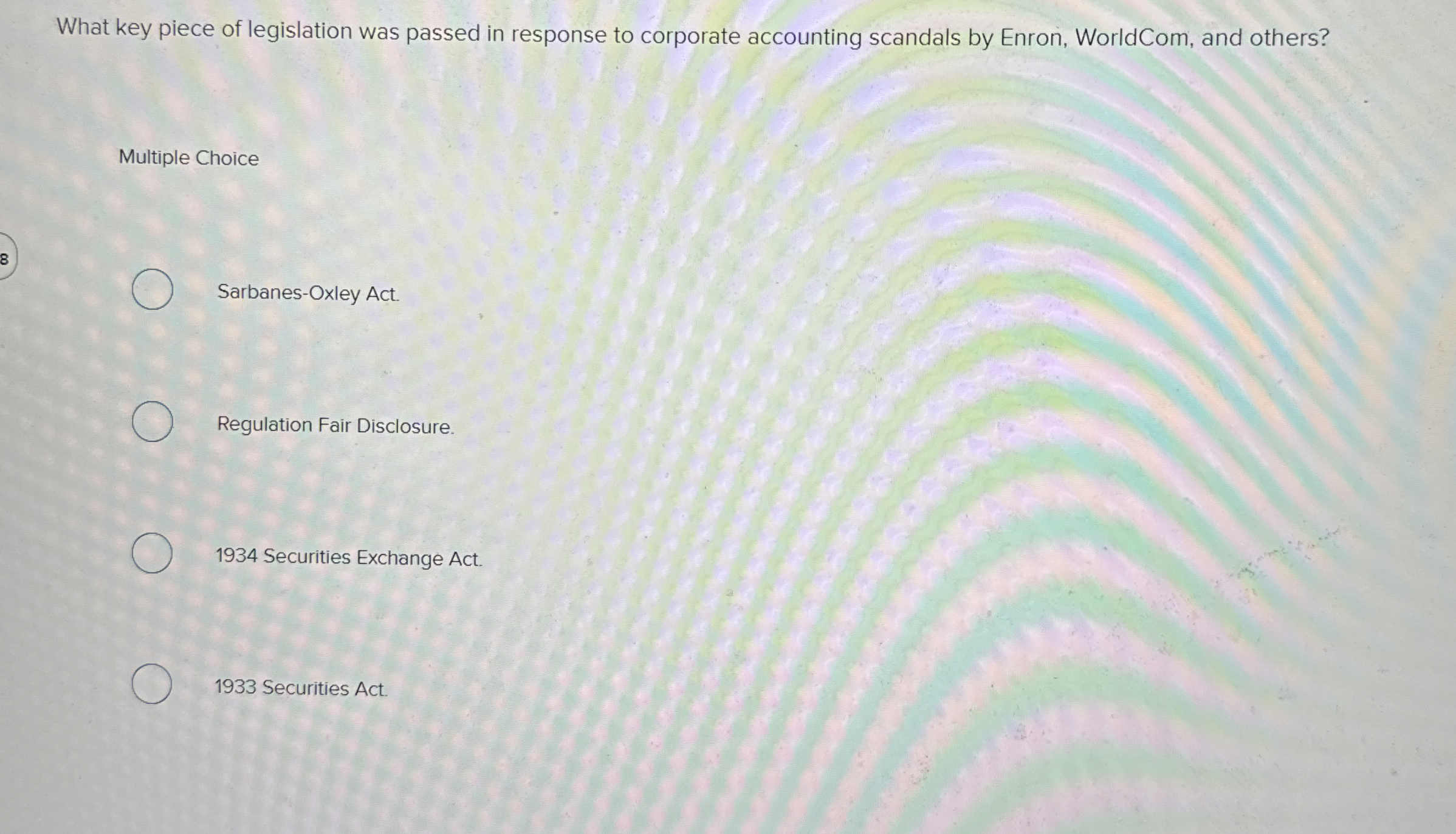 What key piece of legislation was passed in