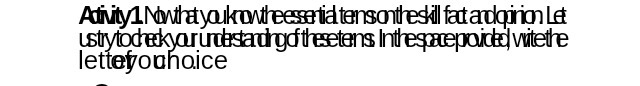Activity 1 Nowthat youkrotheesse tia tensonthedil