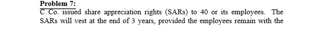 Problem 7: C Co. issued share appreciation rights