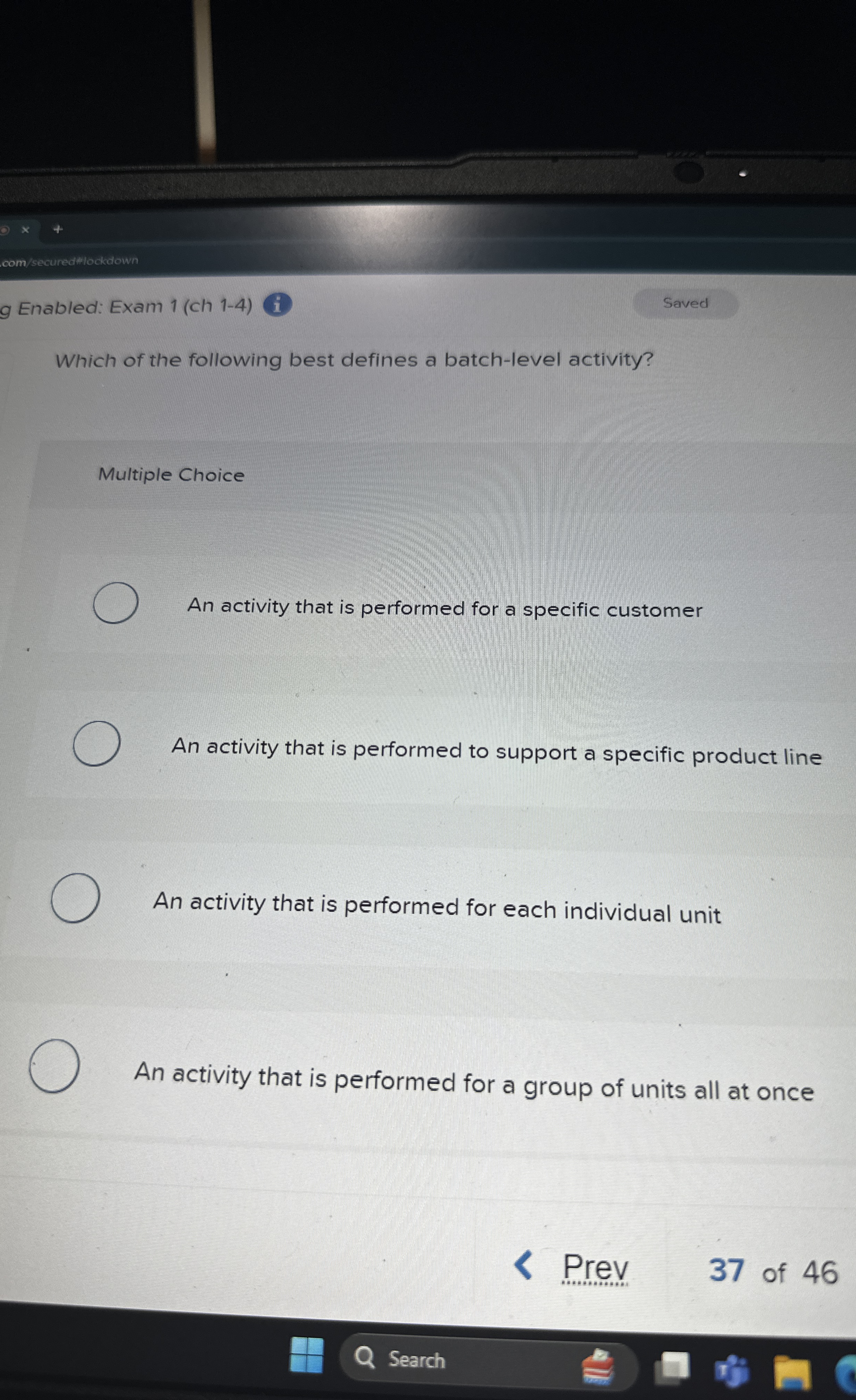 com / secured * lockdow g Enabled: Exam 1 ( ch 1
