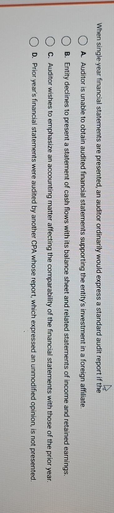 When single - year financial statements are