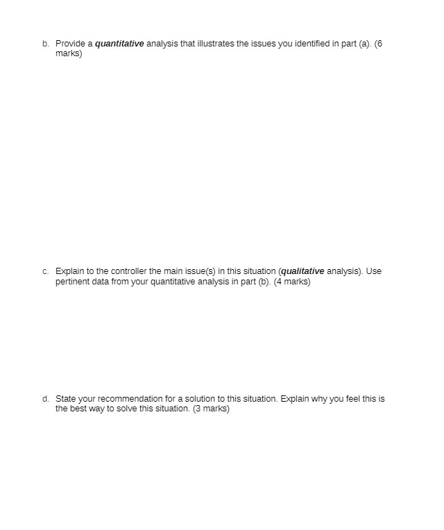 b. Provide a quantitative analysis that