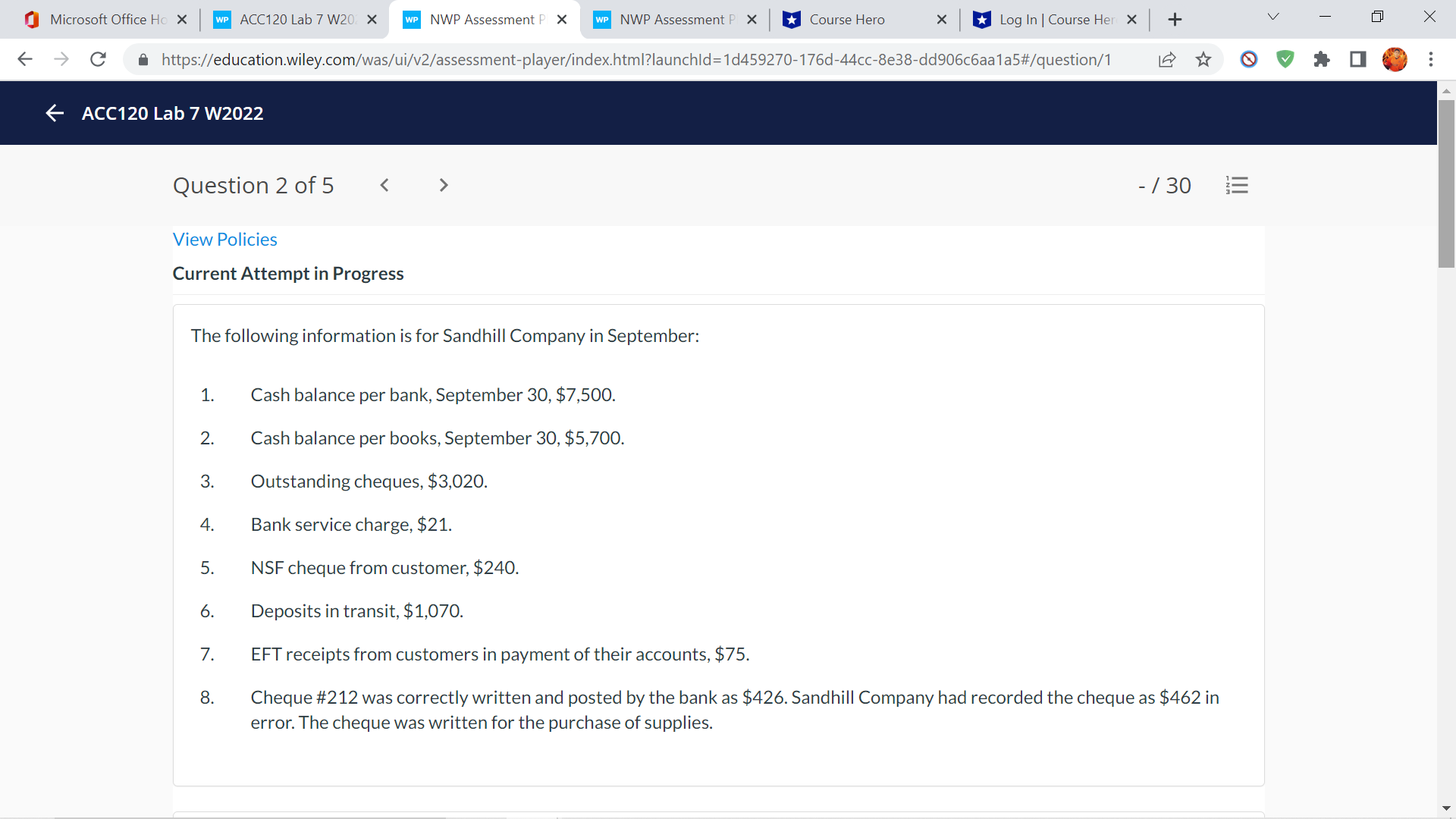 Microsoft Office Ho X WP ACC120 Lab 7 W20. X WP